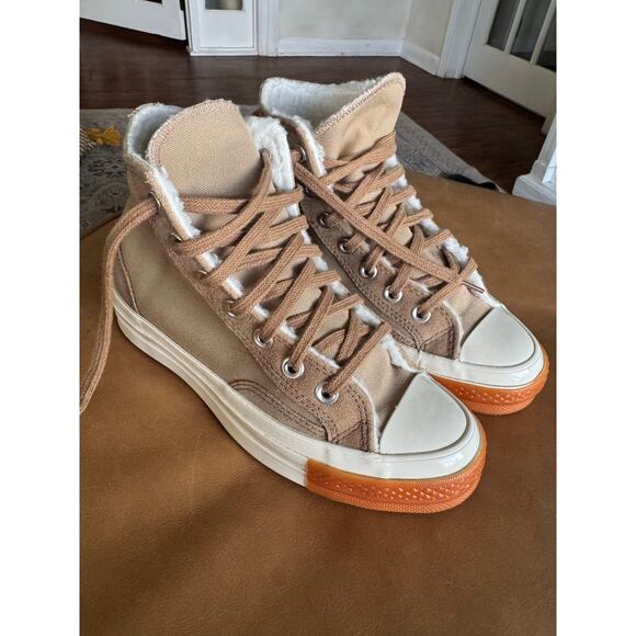 CONVERSE Chuck 70 Sherpa Lined Colorblock Canvas/Suede Sneaker Women’s Size 5.5 - Picture 1 of 10
